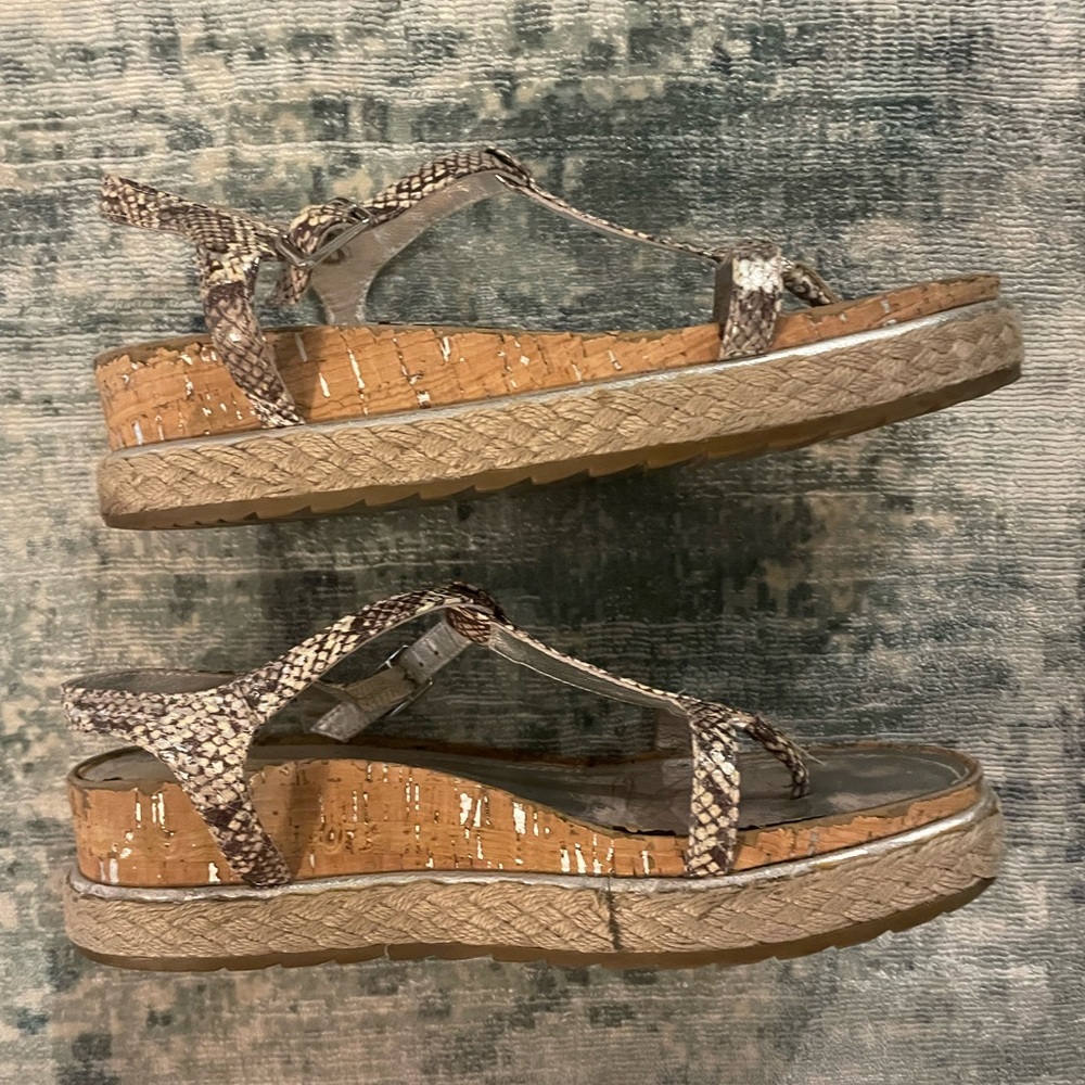 Reptile Skin Stuart Weitzman Sandals w Cork/Jute Soles
